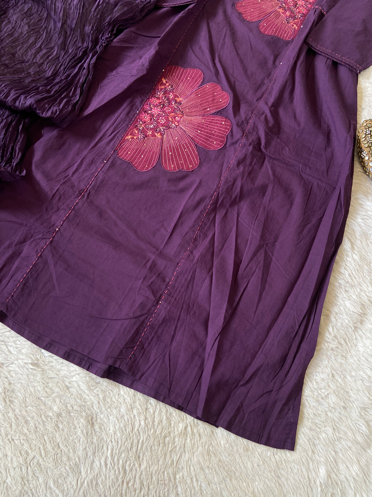 Embroidery Work Cotton Straight Cut Kurti With Pant And Dupatta. Cotton Suit Sets For Women Online India. Shop the Latest Festive Summer Collection at Shivani Designer Kurti.