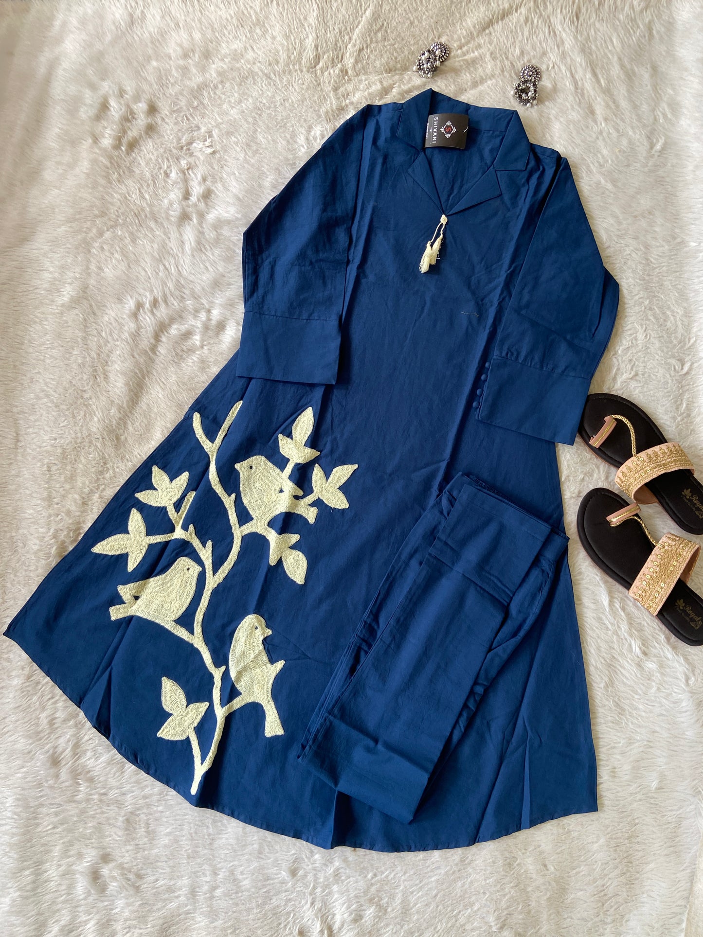 Beautiful Cotton Aline Kurti And Pant. Cotton Aline Kurti Sets For Women Online India. Shop the Latest Festive Summer Collection at Shivani Designer Kurti.