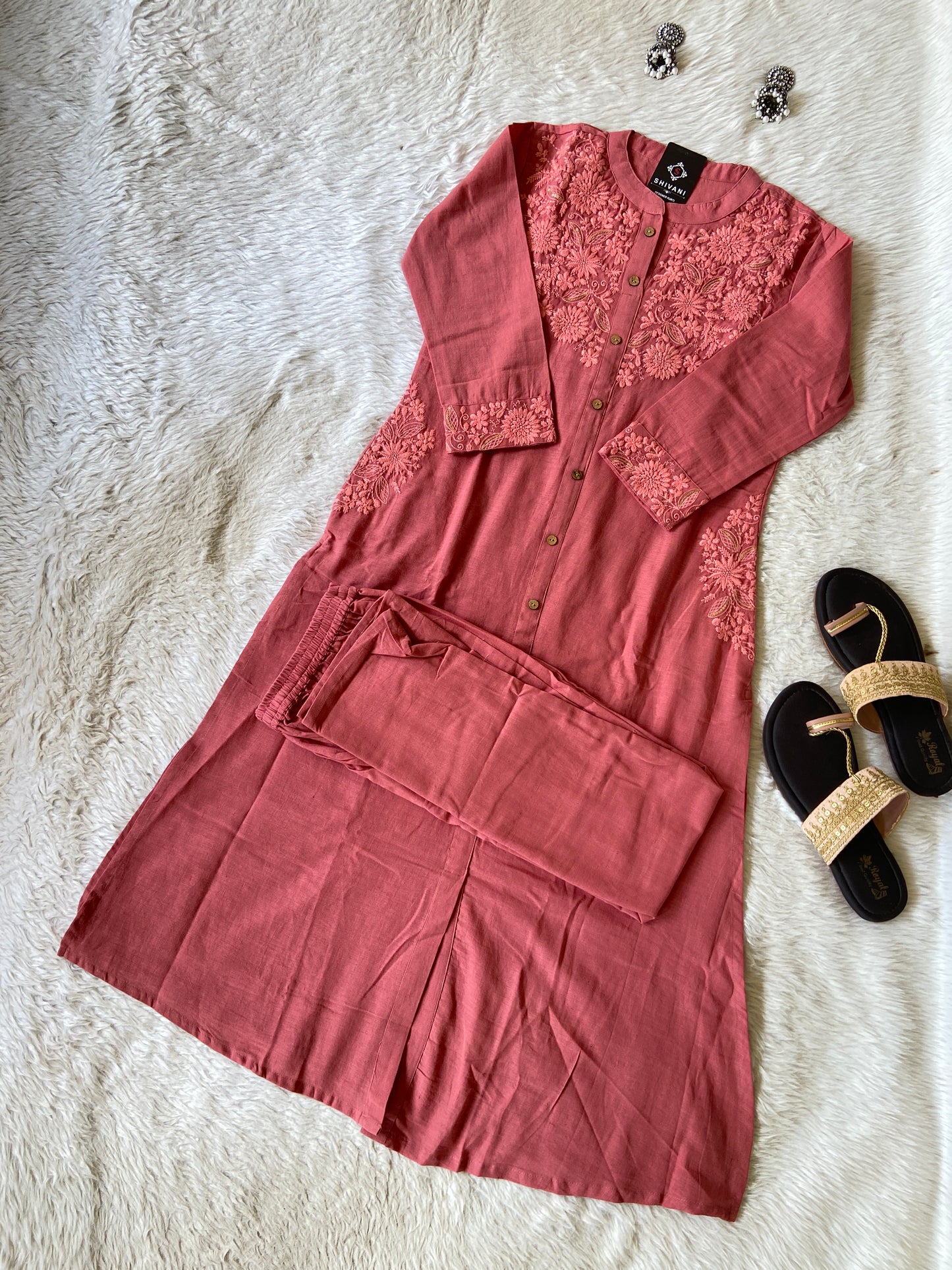 lakhnavi Aline Kurti With Palazzo. Cotton Aline Kurti Sets For Women Online India. Shop the Latest Festive Summer Collection at Shivani Designer Kurti.