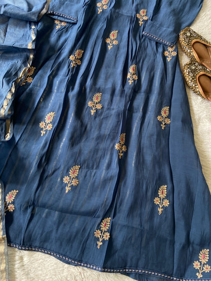 Designer Aline Kurti Palazzo And Dupatta. Silk Suit Sets For Women Online India. Shop the Latest Festive Summer Collection at Shivani Designer Kurti.