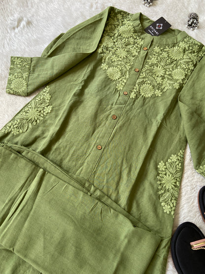 lakhnavi Aline Kurti With Palazzo. Cotton Aline Kurti Sets For Women Online India. Shop the Latest Festive Summer Collection at Shivani Designer Kurti.
