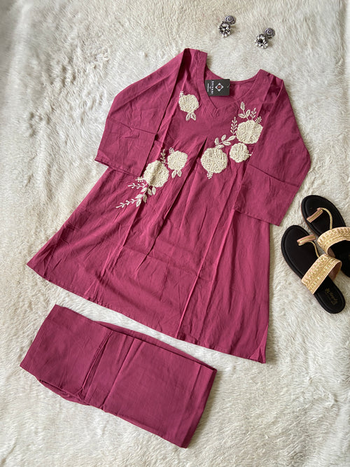 Premium Cotton Co-ord Set With Palazzo. Cotton Co-ord Sets For Women Online India. Shop the Latest Festive Summer Collection at Shivani Designer Kurti.