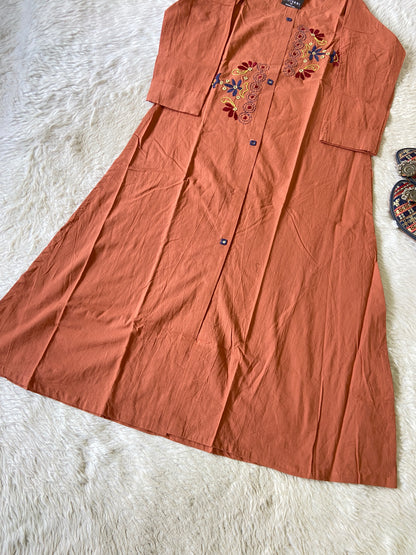 Handwork Aline Cotton Kurti. Cotton Kurtis For Women Online India. Shop the Latest Festive Summer Collection at Shivani Designer Kurti.