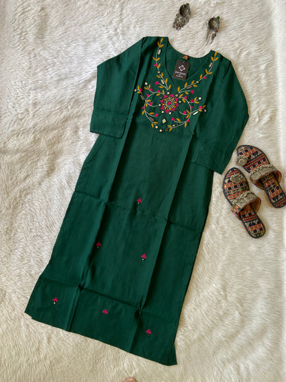 Handwork Straight Silk Kurti. Silk Kurtis For Women Online India. Shop the Latest Festive Summer Collection at Shivani Designer Kurti.
