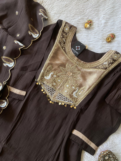 Premium Look Aline Kurti With Semi Palazzo And Dupatta. Silk Suit Sets For Women Online India. Shop the Latest Festive Summer Collection at Shivani Designer Kurti.