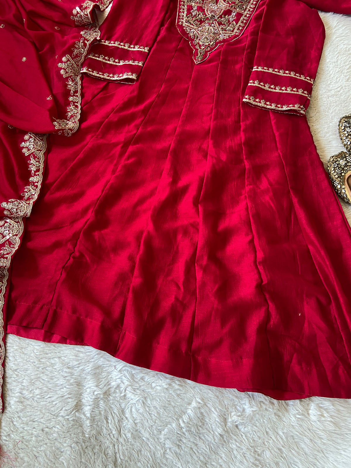 Embroidery Work Anarkali Kurti With Palazzo And Dupatta. Silk Suit Sets For Women Online India. Shop the Latest Festive Summer Collection at Shivani Designer Kurti.