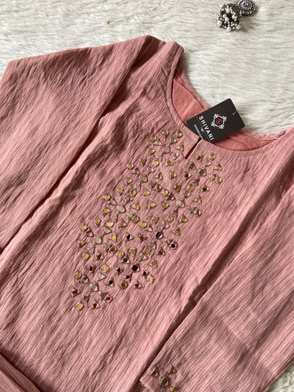 Mirror Work Aline Kurti And Palazzo. Aline Kurti Sets For Women Online India. Shop the Latest Festive Summer Collection at Shivani Designer Kurti.