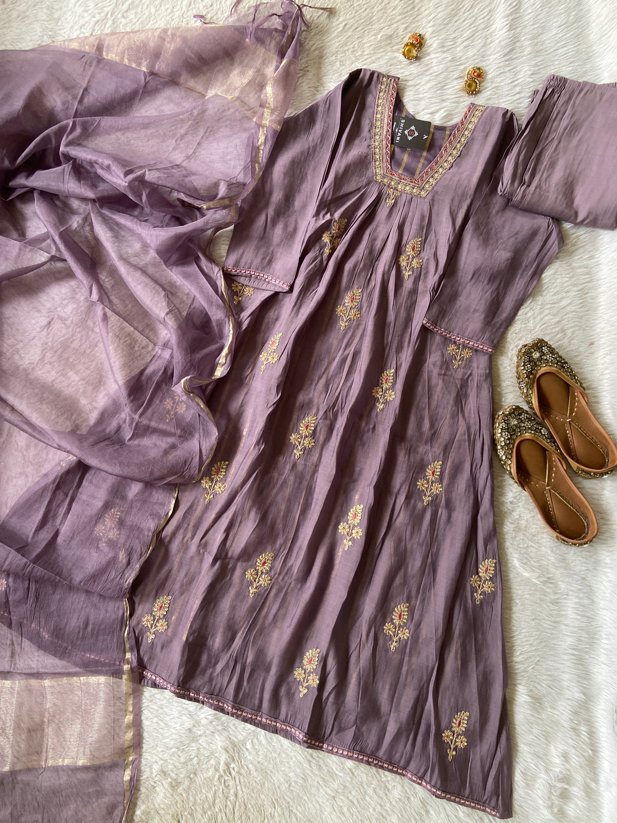 Designer Aline Kurti Palazzo And Dupatta. Silk Suit Sets For Women Online India. Shop the Latest Festive Summer Collection at Shivani Designer Kurti.