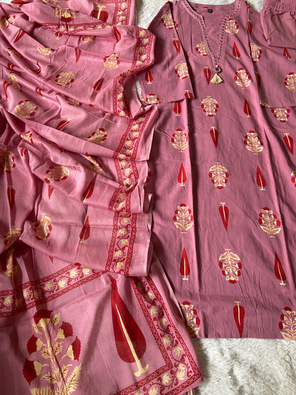 Cotton Straight Cut Kurti With Palazzo And Dupatta. Cotton Suit Sets For Women Online India. Shop the Latest Festive Summer Collection at Shivani Designer Kurti.