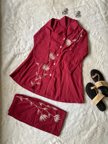 Premium Cotton Co-ord Set With Palazzo. Cotton Co-ord Sets For Women Online India. Shop the Latest Festive Summer Collection at Shivani Designer Kurti.