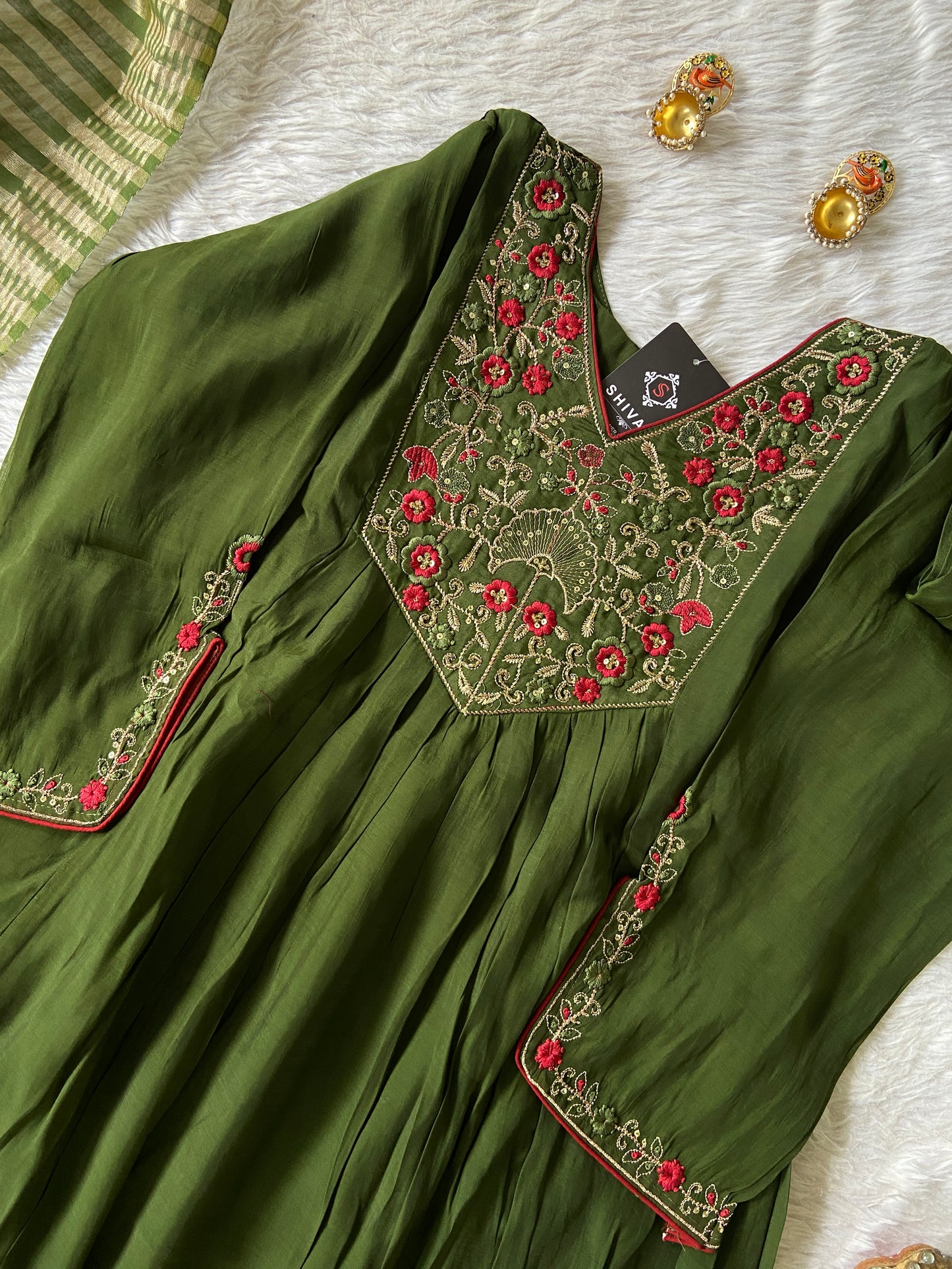 Silk Aline Kurtis With Palazzo And Dupatta. Silk Suit Sets For Women. Shop the Latest Festive Summer Collection at Shivani Designer Kurti.