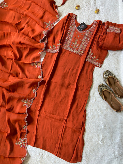 Silk Straight Kurti With Semi Palazzo And Dupatta. Silk Suit Sets For Women Online India. Shop the Latest Festive Summer Collection at Shivani Designer Kurti.