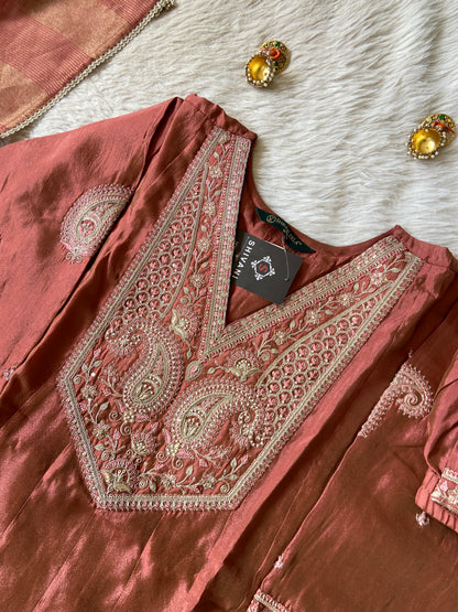 Party Wear Special. Embroidery Work Silk Anarkali Kurti With Semi Palazzo And Dupatta. Silk Suit Sets For Women Online India. Shop the Latest Festive Summer Collection at Shivani Designer Kurti.