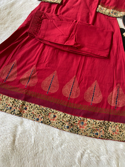 Mirror Work Aline Cotton Kurti And Palazzo (Gamthi Pair). Cotton Kurti Sets For Women Online India. Shop the Latest Festive Summer Collection at Shivani Designer Kurti.