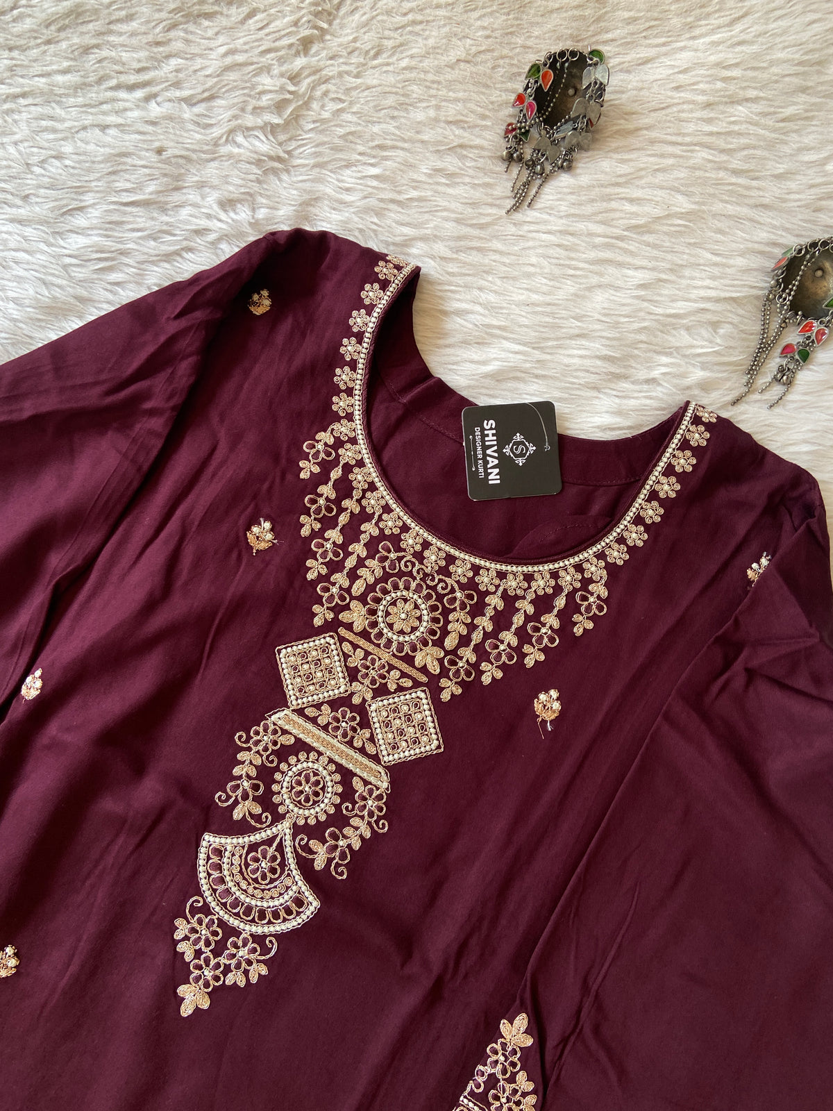 Embroidery Work Straight Satin Silk Kurti. Silk Kurtis For Women Online India. Shop the Latest Festive Summer Collection at Shivani Designer Kurti.