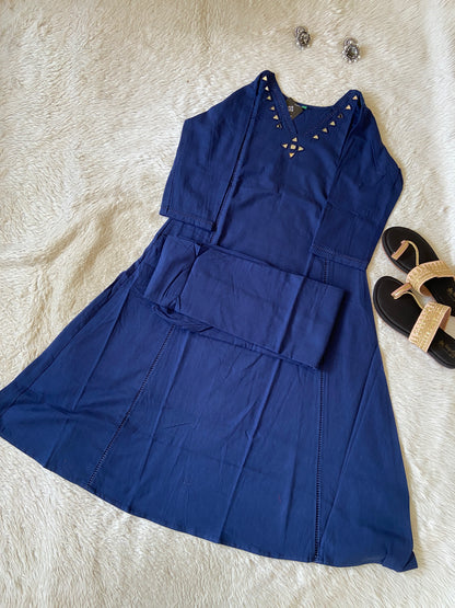 Mirror Work Cotton Aline Kurti And Palazzo. Cotton Kurti Sets For Women Online India. Shop the Latest Festive Summer Collection at Shivani Designer Kurti.