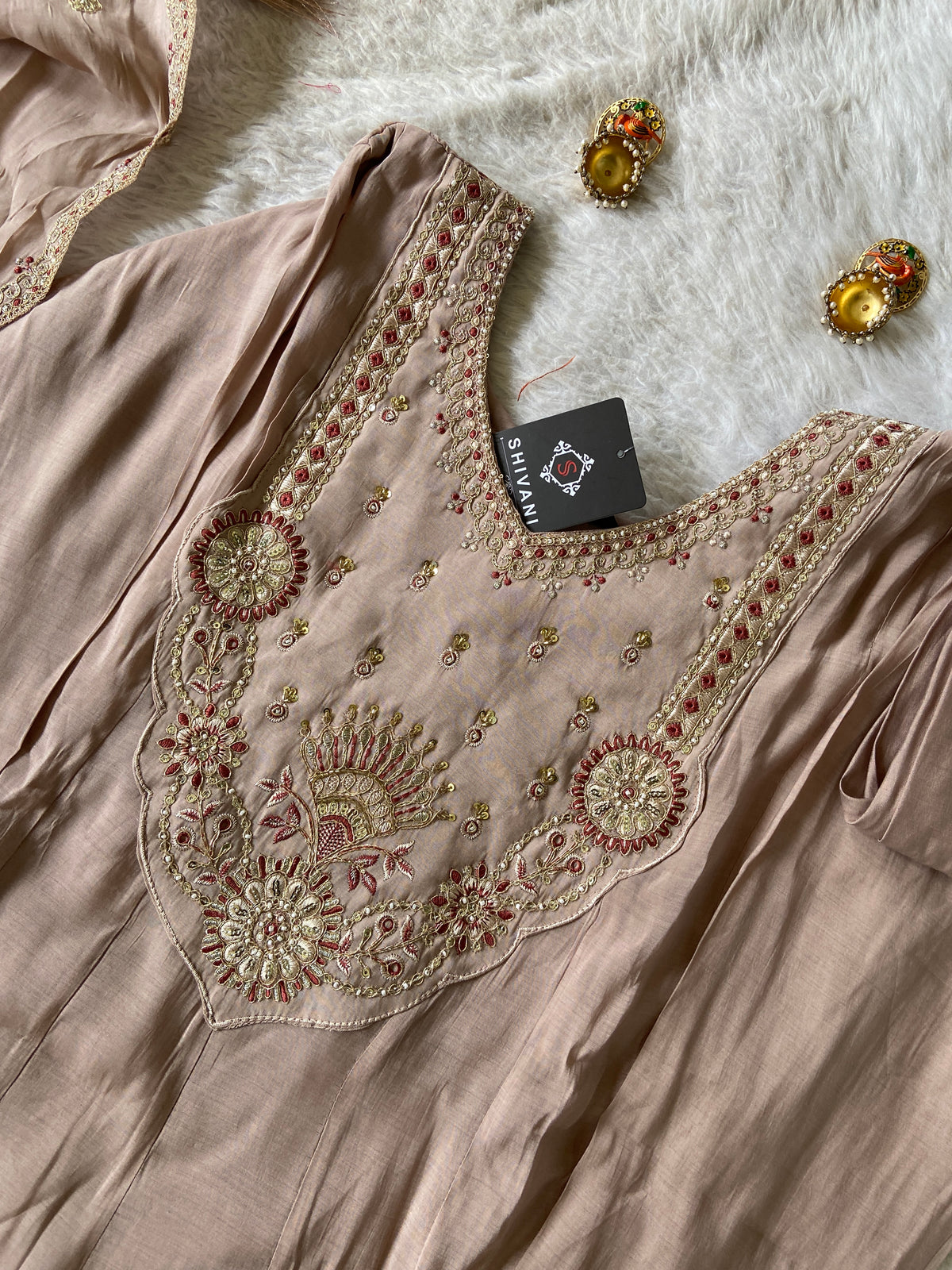 Embroidery Work Aline Kurti, Palazzo And Dupatta. Silk Suit Sets For Women Online India. Shop the Latest Festive Summer Collection at Shivani Designer Kurti.