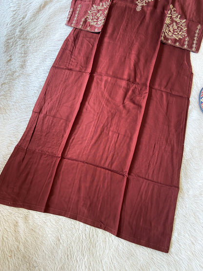 Embroidery Work Straight Satin Silk Kurti. Silk Kurtis For Women Online India. Shop the Latest Festive Summer Collection at Shivani Designer Kurti.