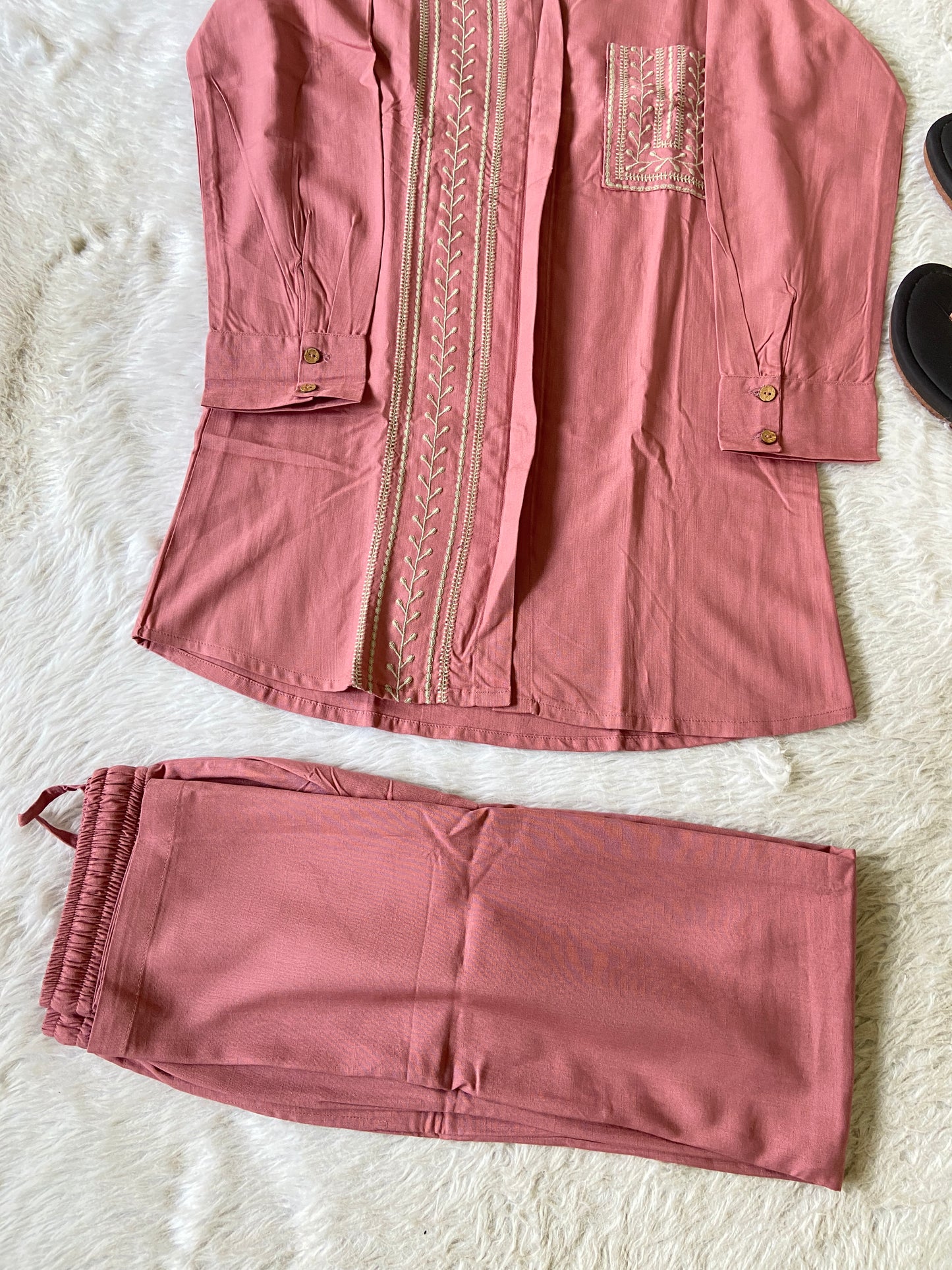 Beautiful Embroidery Work rayon Co-ord Set With Palazzo. Rayon Co-ord Sets For Women Online India. Shop the Latest Festive Summer Collection at Shivani Designer Kurti.
