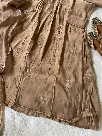 Designer Aline Kurti Palazzo And Dupatta. Silk Suit Sets For Women Online India. Shop the Latest Festive Summer Collection at Shivani Designer Kurti.