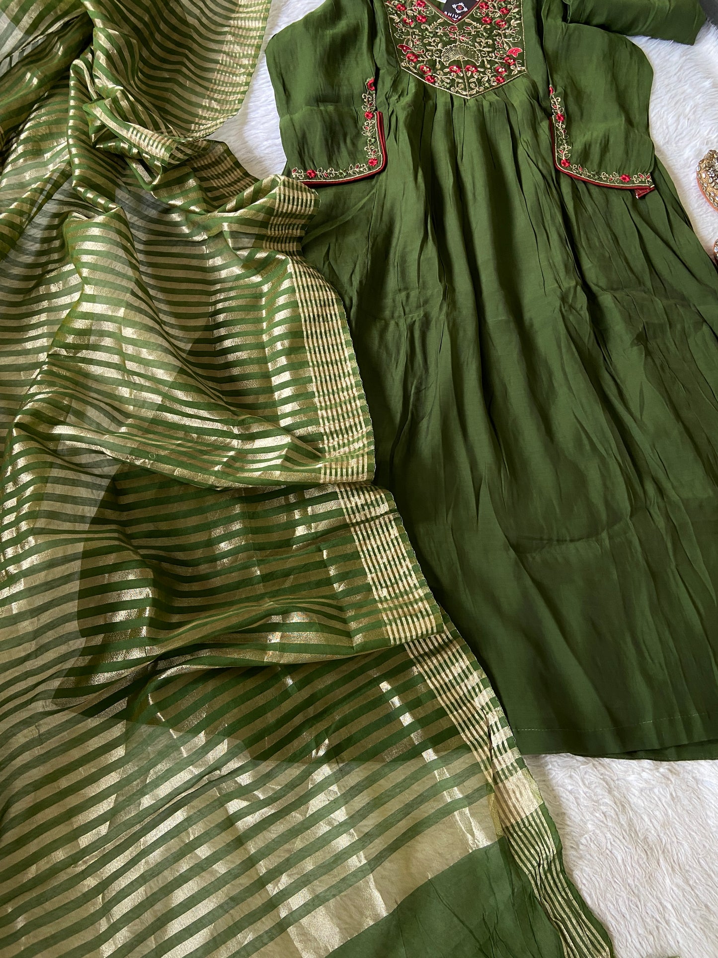 Silk Aline Kurtis With Palazzo And Dupatta. Silk Suit Sets For Women. Shop the Latest Festive Summer Collection at Shivani Designer Kurti.
