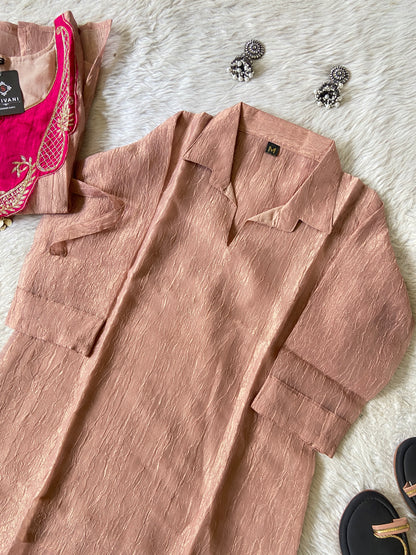 Premium Salsa Fabric Kurti With Palazzo. Salsa Fabric Kurti Sets For Women Online India. Shop the Latest Festive Summer Collection at Shivani Designer Kurti.