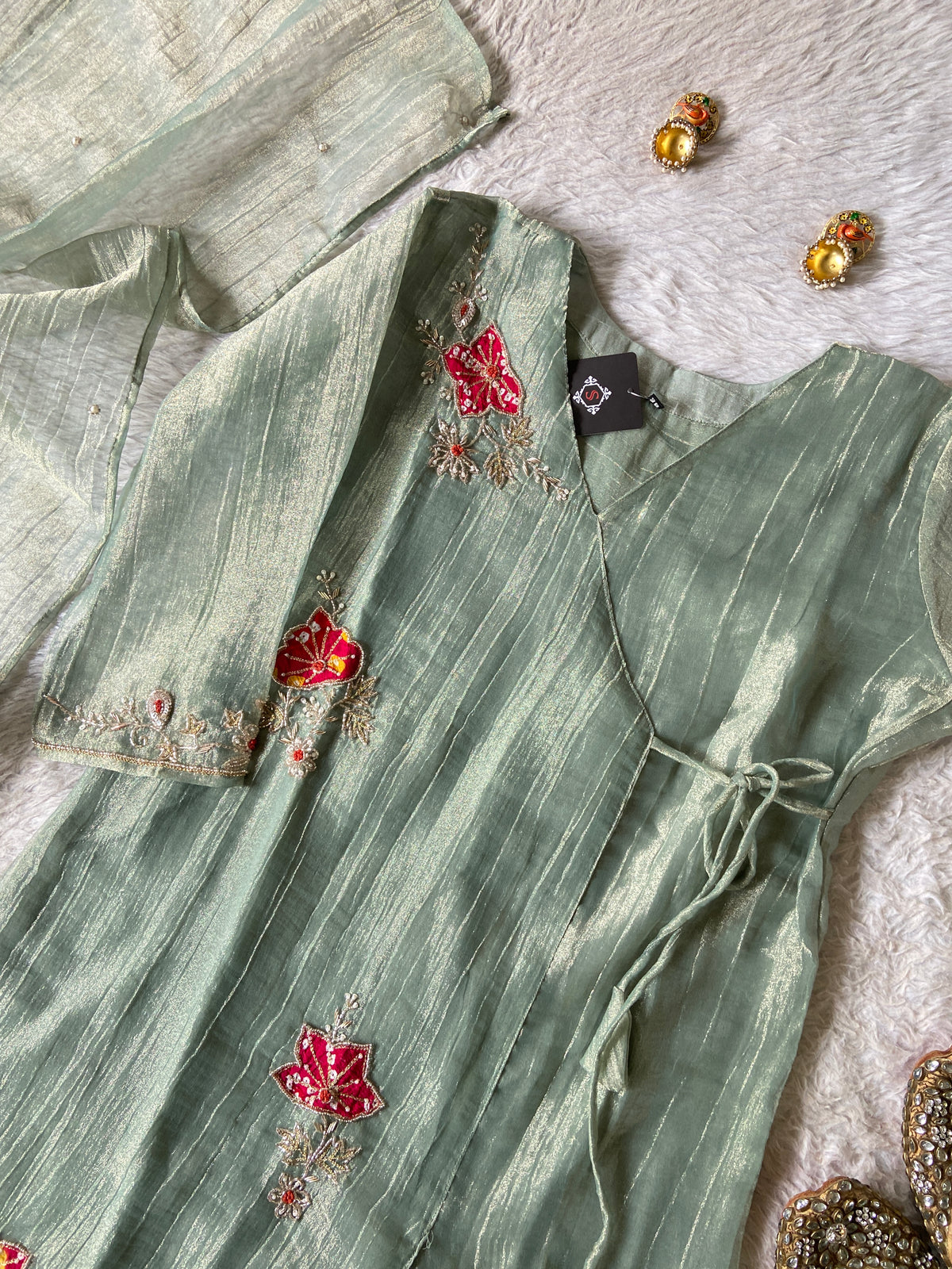 Premium Short Kurti Suit. Crush Glass Tissue Short Kurti With Palazzo And Dupatta. Silk Suit Sets For Women Online India. Shop the Latest Festive Summer Collection at Shivani Designer Kurti.