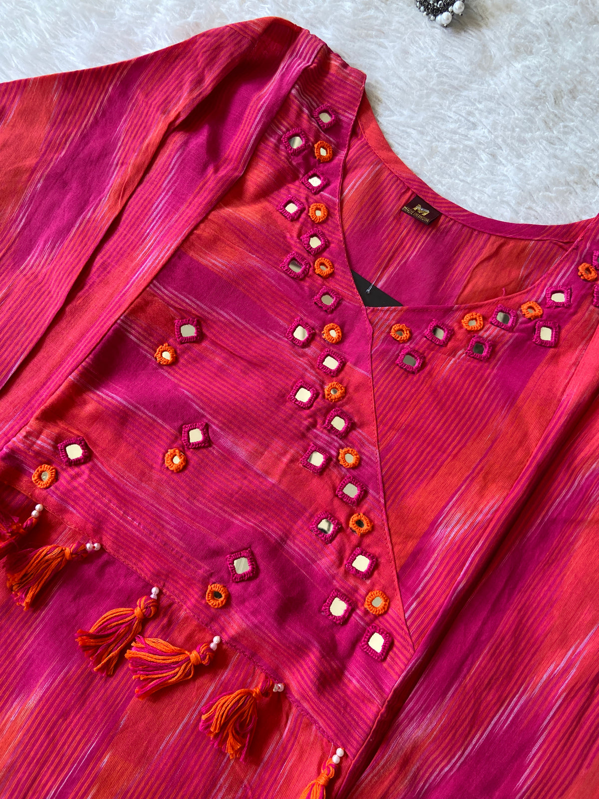 Ikkat Print Cotton Aline Kurti With Palazzo. Cotton Kurti Sets For Women Online India. Shop the Latest Festive Summer Collection at Shivani Designer Kurti.