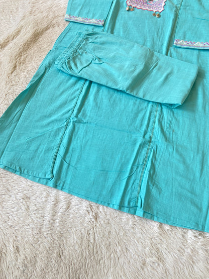 Beautiful Cotton Aline Kurti And Palazzo. Cotton Kurti Sets For Women Online India. Shop the Latest Festive Summer Collection at Shivani Designer Kurti.