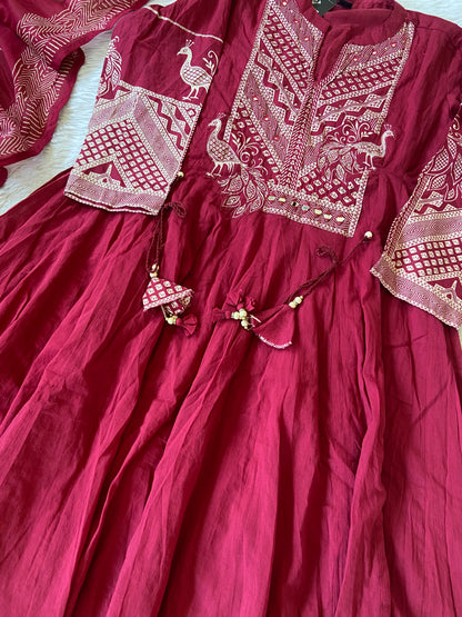 Full Flair Cotton Anarkali Kurti, Pant And Dupatta. Cotton Anarkali Kurti Suits For Women Online India. Shop the Latest Festive Summer Collection at Shivani Designer Kurti.