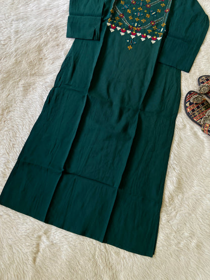 Handwork Straight Silk Kurti. Silk Kurtis For Women Online India. Shop the Latest Festive Summer Collection at Shivani Designer Kurti.