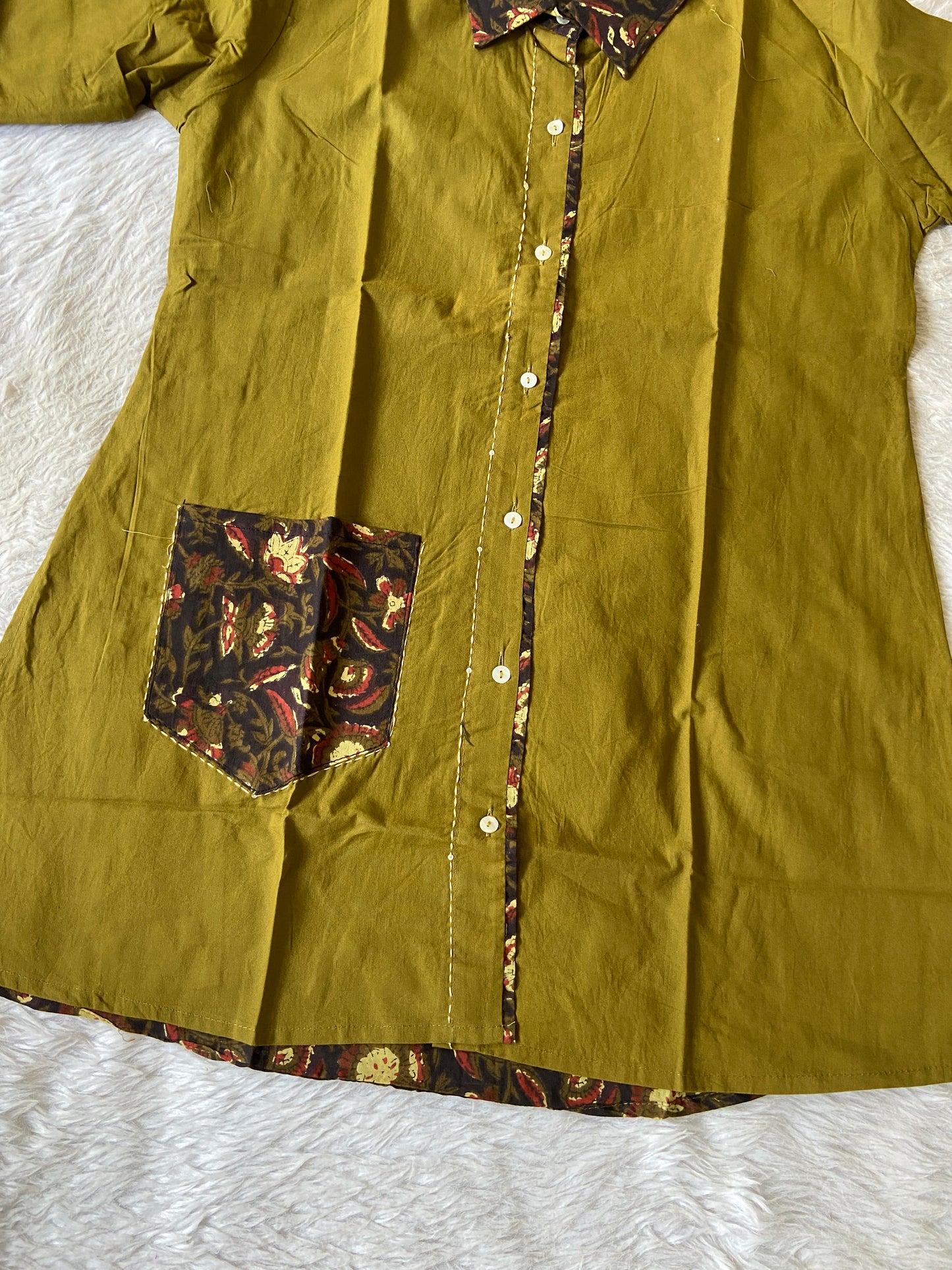 Cotton Collar Neck, Full Sleeve Short Top (Gamthi Short Top). Cotton Short Top For Women online India. Shop the Latest Festive Summer Collection at Shivani Designer Kurti.