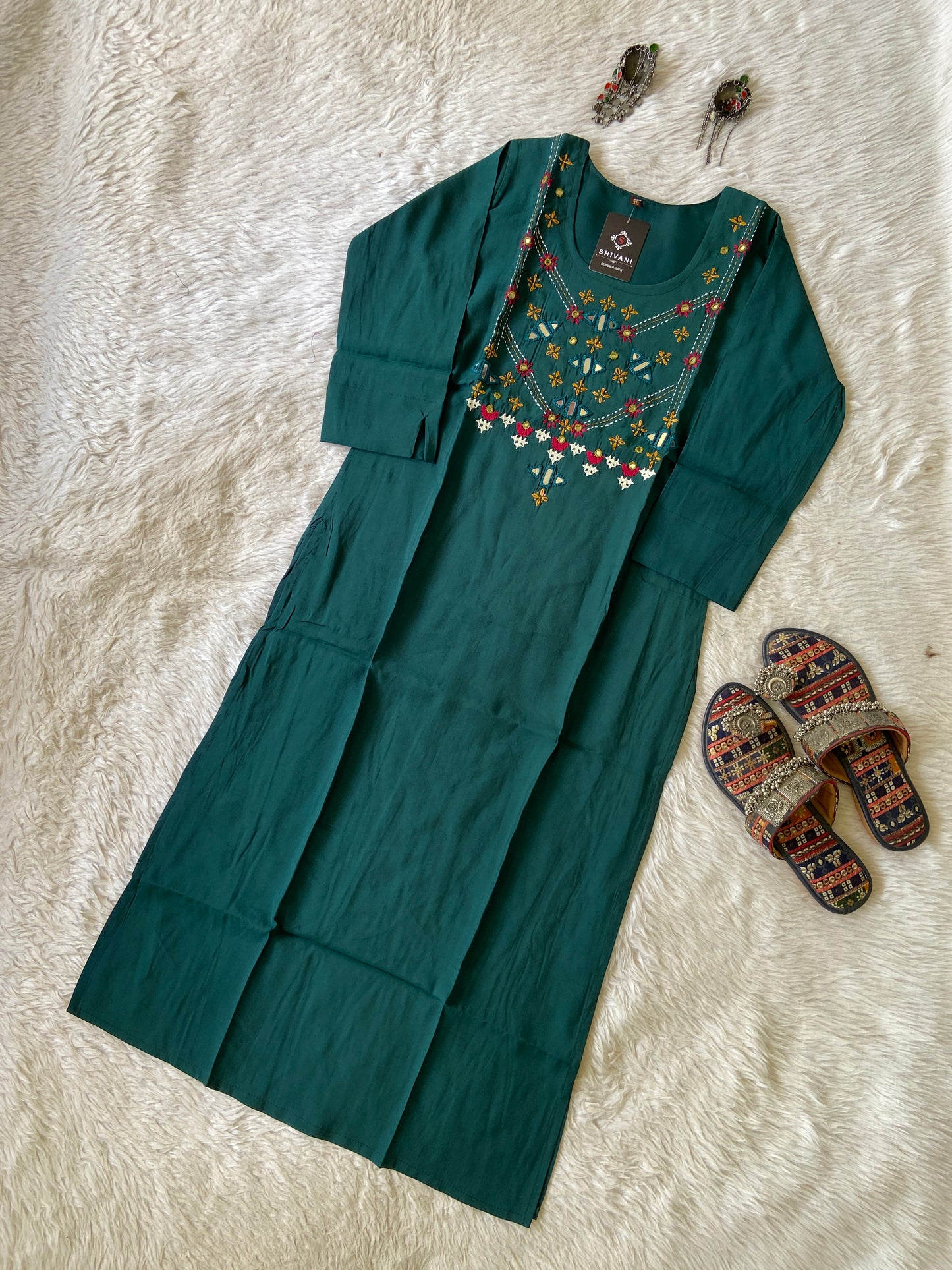 Handwork Straight Silk Kurti. Silk Kurtis For Women Online India. Shop the Latest Festive Summer Collection at Shivani Designer Kurti.