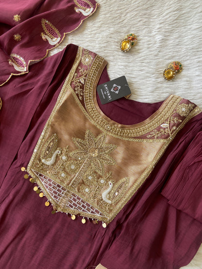 Premium Look Aline Kurti With Semi Palazzo And Dupatta. Silk Suit Sets For Women Online India. Shop the Latest Festive Summer Collection at Shivani Designer Kurti.