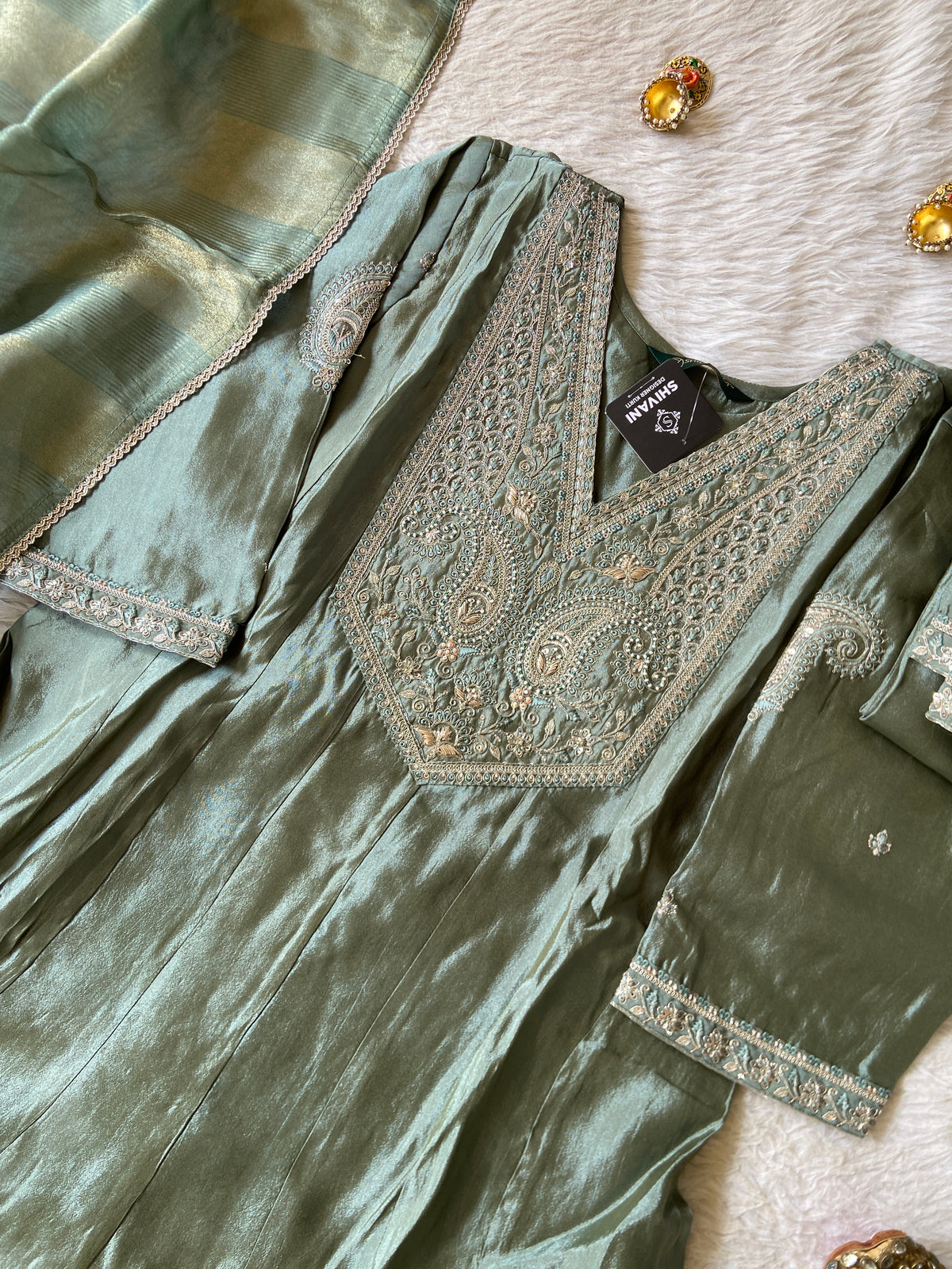 Party Wear Special. Embroidery Work Silk Anarkali Kurti With Semi Palazzo And Dupatta. Silk Suit Sets For Women Online India. Shop the Latest Festive Summer Collection at Shivani Designer Kurti.
