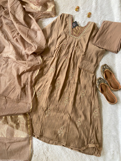 Designer Aline Kurti Palazzo And Dupatta. Silk Suit Sets For Women Online India. Shop the Latest Festive Summer Collection at Shivani Designer Kurti.
