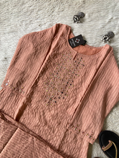 Mirror Work Aline Kurti And Palazzo. Aline Kurti Sets For Women Online India. Shop the Latest Festive Summer Collection at Shivani Designer Kurti.