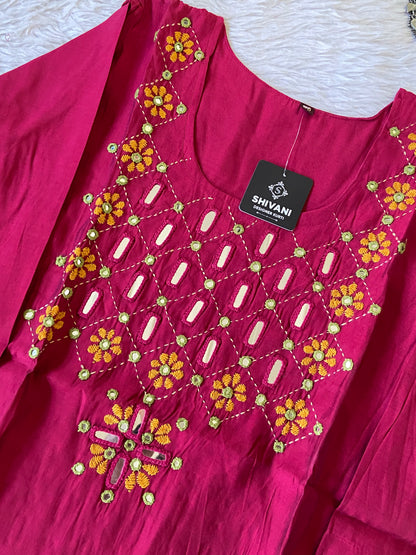 Handwork Straight Silk Kurti. Silk Kurtis For Women Online India. Shop the Latest Festive Summer Collection at Shivani Designer Kurti.