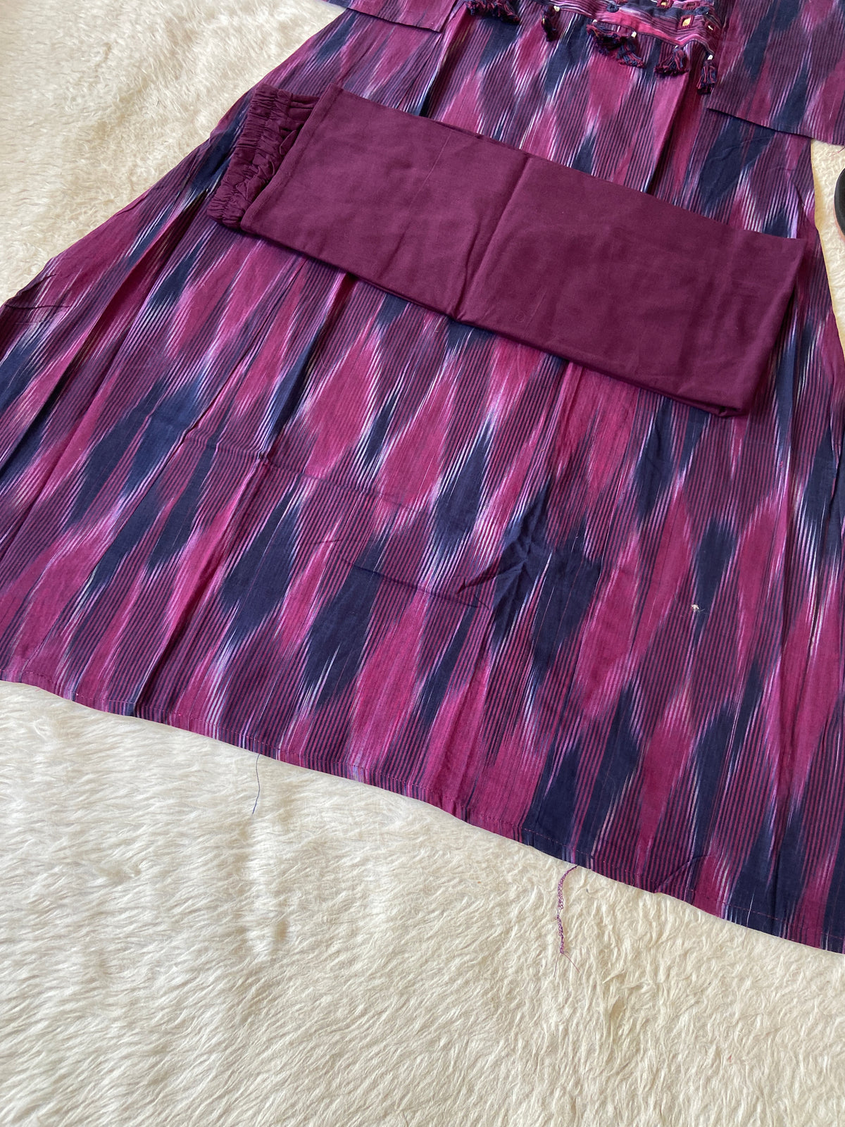 Ikkat Print Cotton Aline Kurti With Palazzo. Cotton Kurti Sets For Women Online India. Shop the Latest Festive Summer Collection at Shivani Designer Kurti.