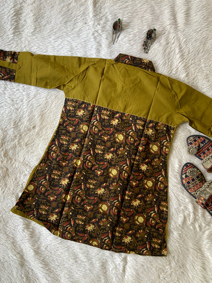 Cotton Collar Neck, Full Sleeve Short Top (Gamthi Short Top). Cotton Short Top For Women online India. Shop the Latest Festive Summer Collection at Shivani Designer Kurti.