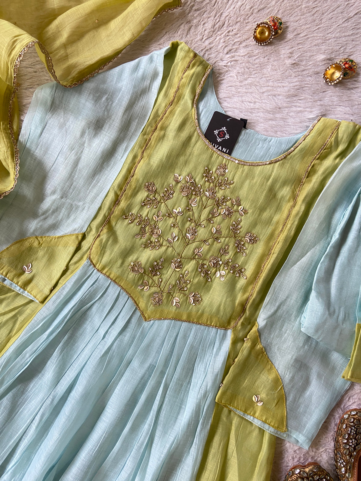 Premium Collection. Banarasi Mul Chanderi Aline Kurti With Pant And Dupatta. Silk Suit Sets For Women Online India. Shop the Latest Festive Summer Collection at Shivani Designer Kurti.