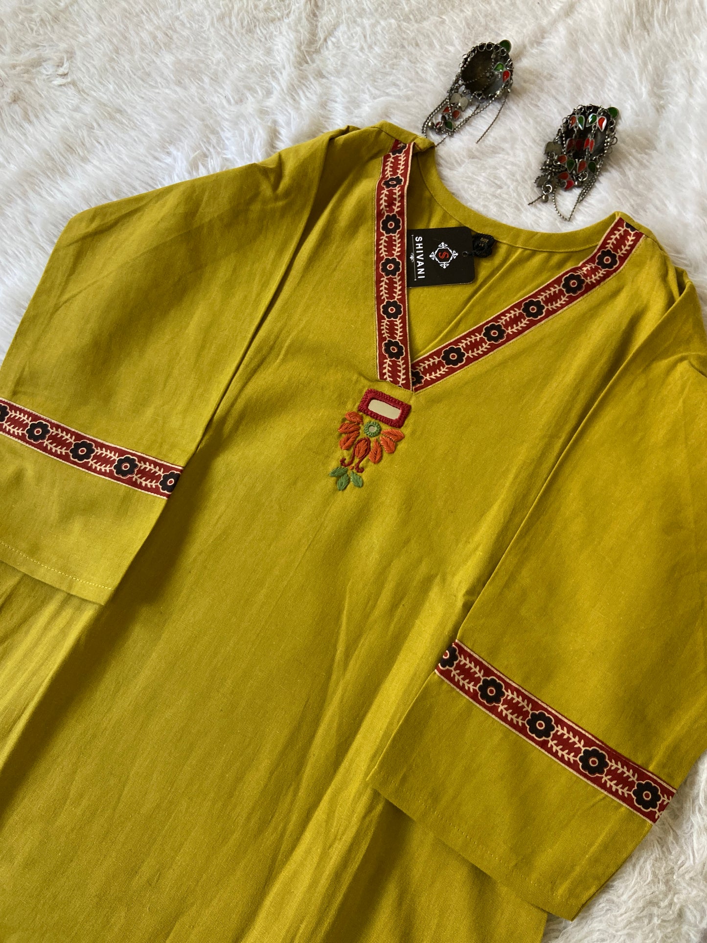 VNeck Kurti, (Gamthi Kurti), Cotton Straightcut Kurti For Women