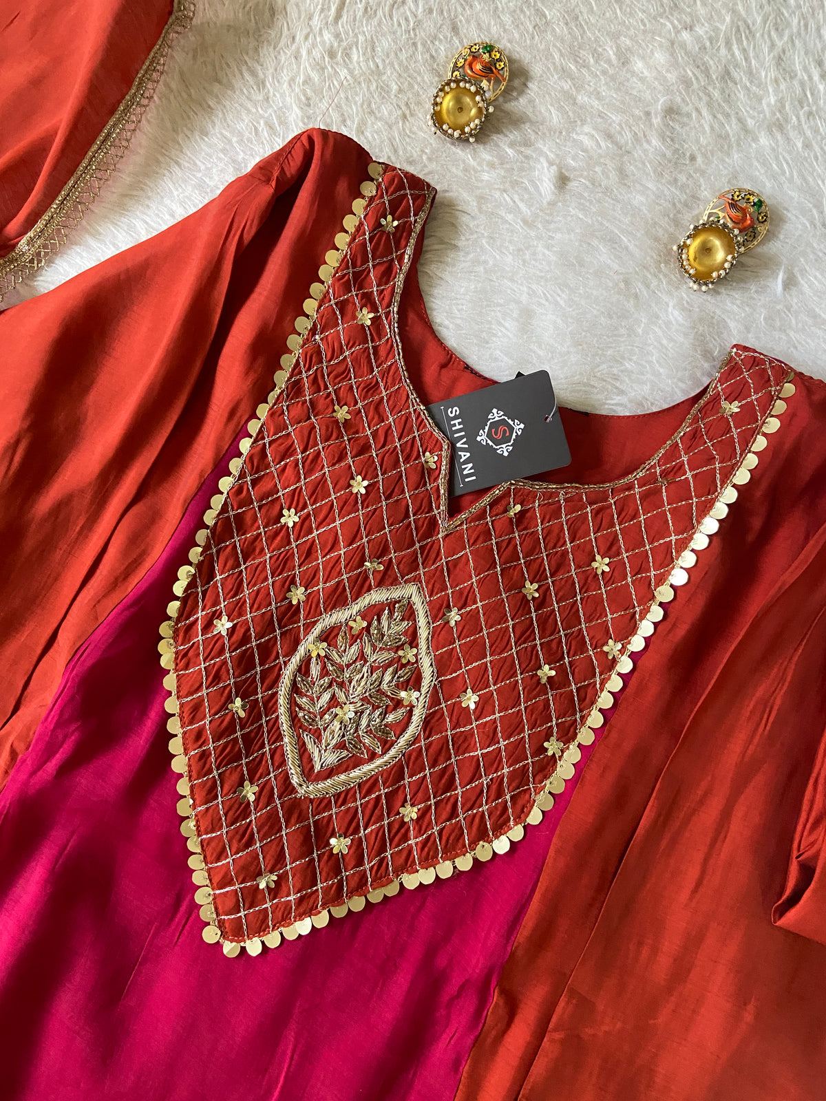 Premium Collection. Mul Chanderi Aline Kurti With Palazzo And Dupatta. Silk Suit Sets For Women Online India. Shop the Latest Festive Summer Collection at Shivani Designer Kurti.