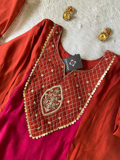 Premium Collection. Mul Chanderi Aline Kurti With Palazzo And Dupatta. Silk Suit Sets For Women Online India. Shop the Latest Festive Summer Collection at Shivani Designer Kurti.