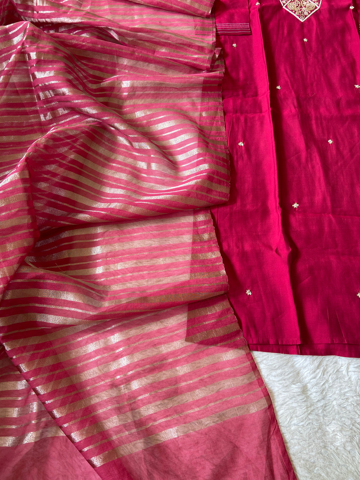 Handwork Straight Silk Kurti With Pant And Dupatta. Silk Suit Sets For Women Online India. Shop the Latest Festive Summer Collection at Shivani Designer Kurti.