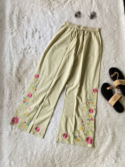 Beautiful Embroidery Work Cotton Co-ord Set With Palazzo. Cotton Co-ord Sets For Women Online India. Shop the Latest Festive Summer Collection at Shivani Designer Kurti.