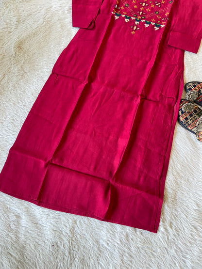 Handwork Straight Silk Kurti. Silk Kurtis For Women Online India. Shop the Latest Festive Summer Collection at Shivani Designer Kurti.