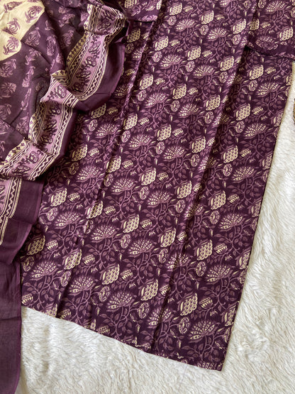 Jaipuri Print Cotton Straight Cut Kurti With Pant And Dupatta. Cotton Suit Sets For Women Online India. Shop the Latest Festive Summer Collection at Shivani Designer Kurti.