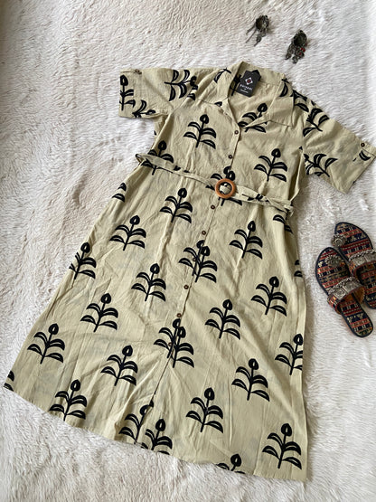 Midi Cotton Aline Kurti With Belt. Cotton Kurtis Sets For Women Online India. Shop the Latest Festive Summer Collection at Shivani Designer Kurti.