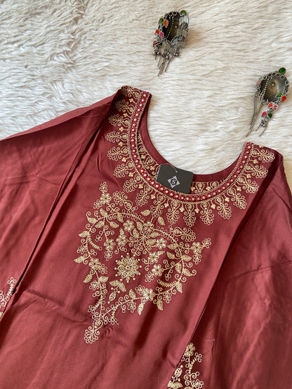 Embroidery Work Straight Satin Silk Kurti. Silk Kurtis For Women Online India. Shop the Latest Festive Summer Collection at Shivani Designer Kurti.